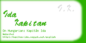 ida kapitan business card